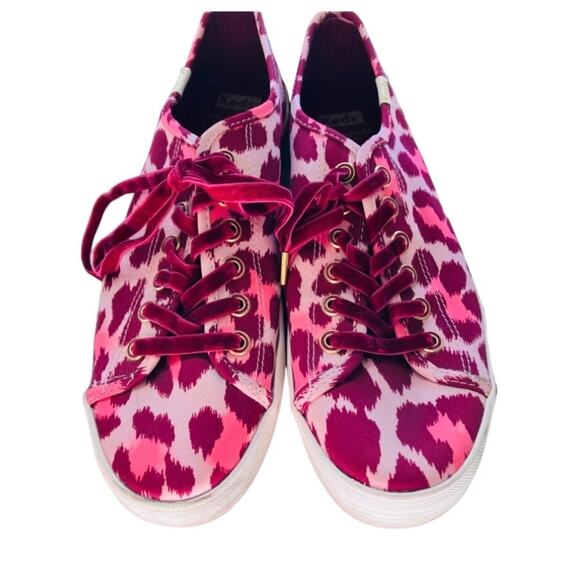 Kate Spade x Keds Pink Leopard Print Sneakers Size 9.5 - Picture 2 of 8